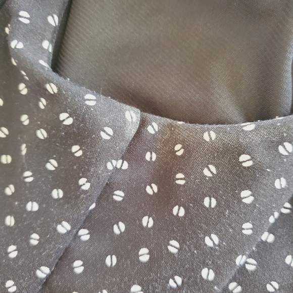 7131 * Elle Polka Dot Midi Dress Black White Size 12 - Picture 7 of 10